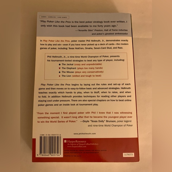 Play Poker Like the Pros by Phil Hellmuth, Jr. - Picture 3 of 17